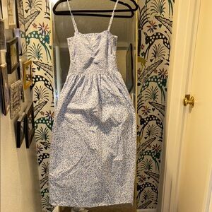 H&M Light Blue Floral Midi Dress